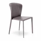 Scaun modern, acoperit complet din imitație de piele, Accadia,  4 piese Viadurini