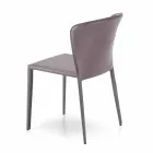 Scaun modern, acoperit complet din imitație de piele, Accadia,  4 piese Viadurini