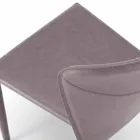 Scaun modern, acoperit complet din imitație de piele, Accadia,  4 piese Viadurini