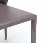 Scaun modern, acoperit complet din imitație de piele, Accadia,  4 piese Viadurini