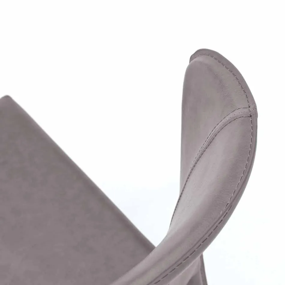 Scaun modern, acoperit complet din imitație de piele, Accadia,  4 piese Viadurini