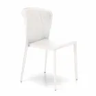 Scaun modern, acoperit complet din imitație de piele, Accadia,  4 piese Viadurini