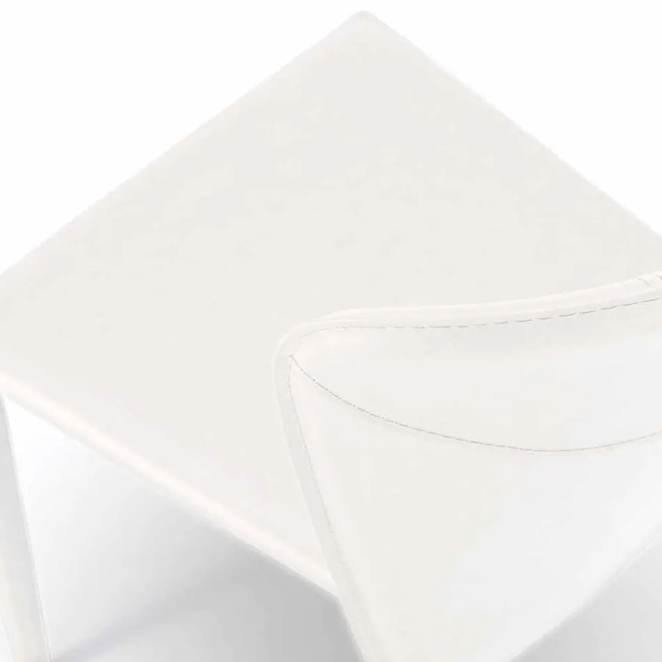 Scaun modern, acoperit complet din imitație de piele, Accadia,  4 piese Viadurini