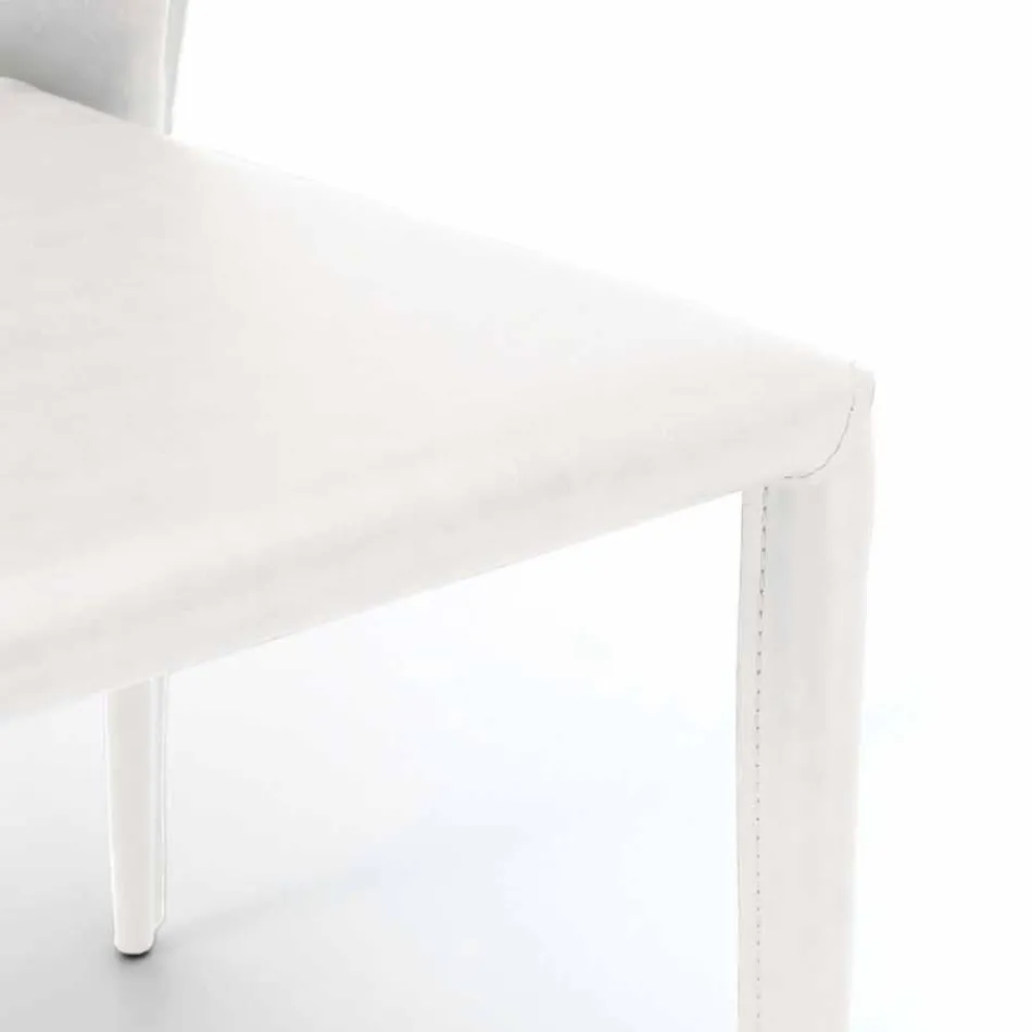 Scaun modern, acoperit complet din imitație de piele, Accadia,  4 piese Viadurini