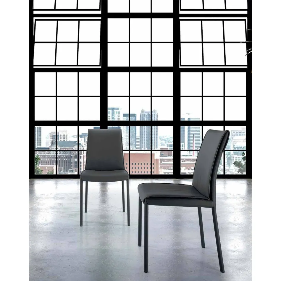 Scaun de living modern căptușit și tapițat, fabricat în Italia – Monnalisa Viadurini