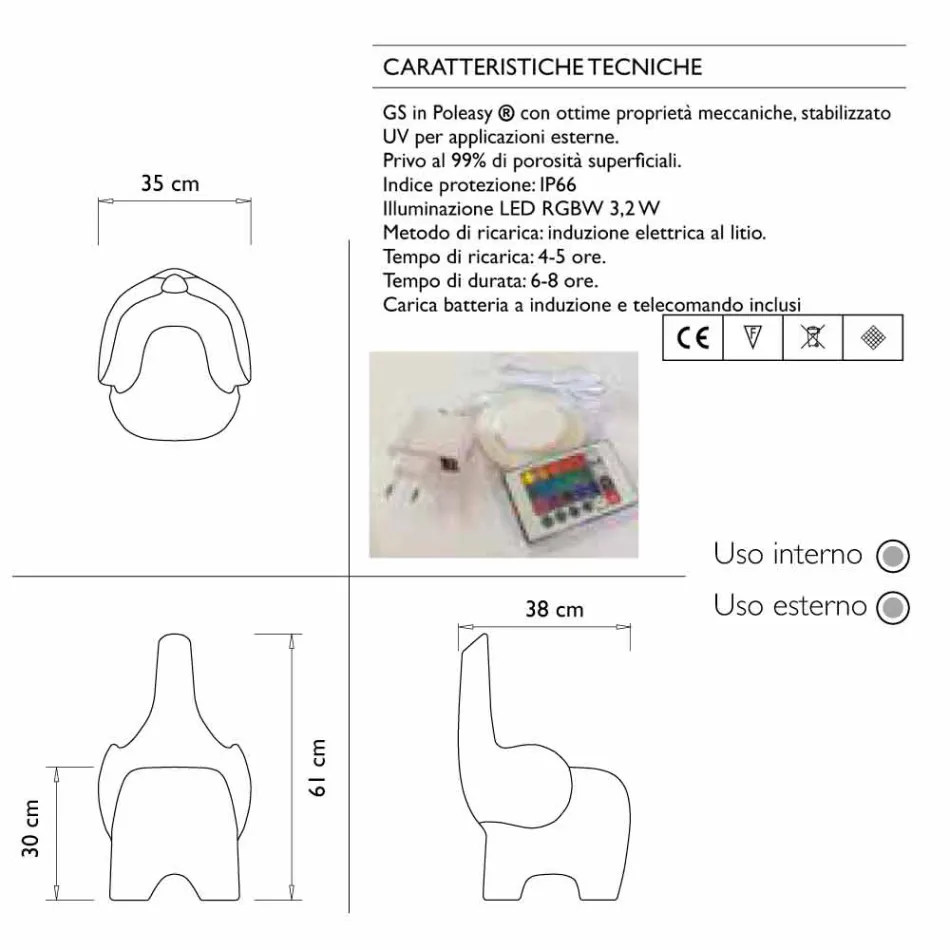 Scaun luminos pentru copii, Led RGBW reîncărcabil, 2 bucăți - Tino de Myyour Viadurini