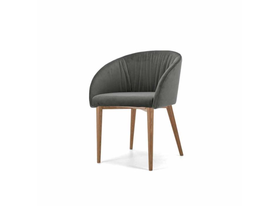 Scaun modern cu baza de frasin si scaun din stofa sau piele – Tagata Viadurini