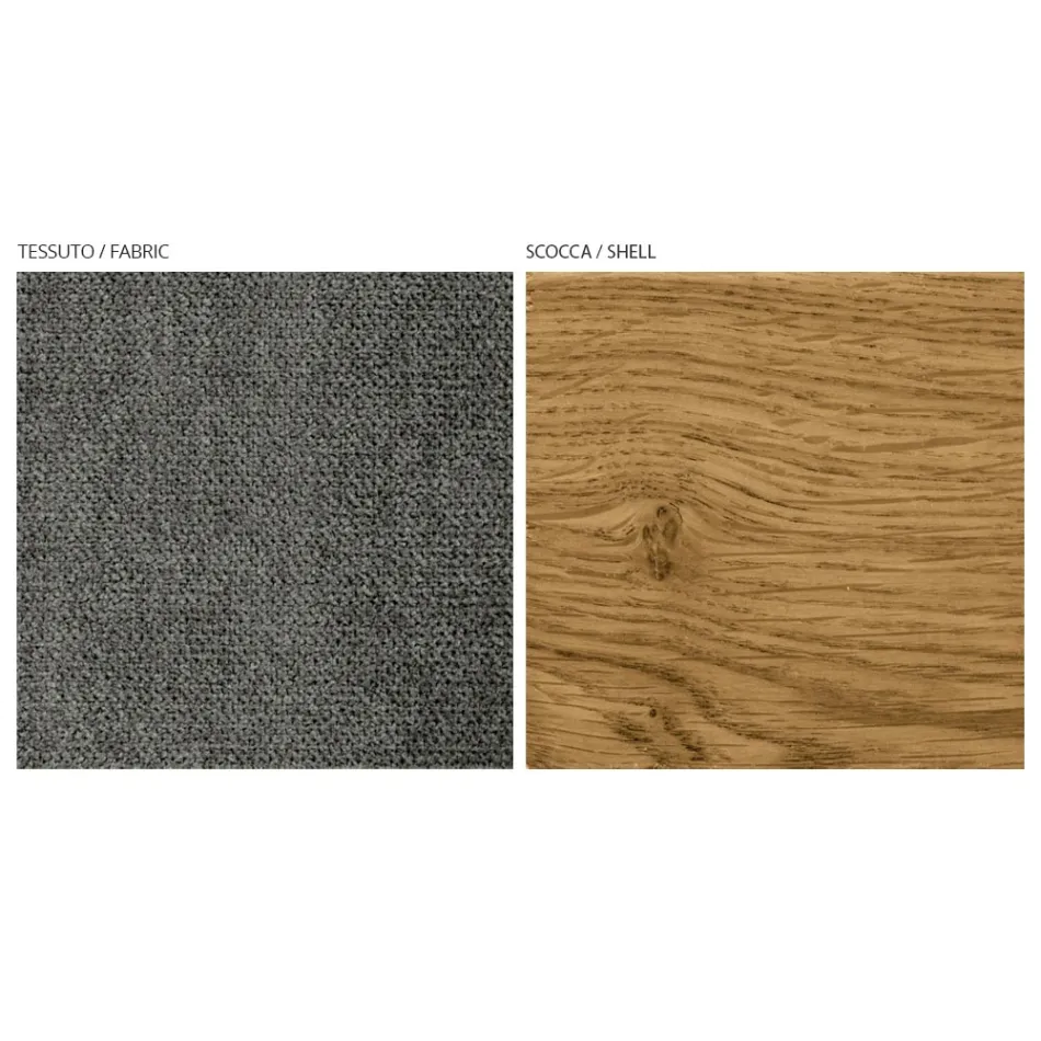 Scaun modern de sufragerie din diferite țesături cu carcasă din lemn - Wolter Viadurini