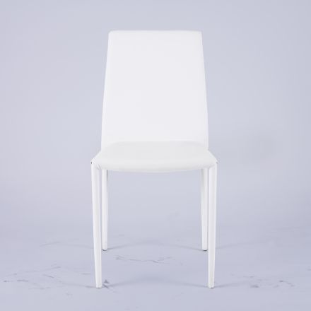 Scaun de living modern din piele ecologica si metal Made in Italy - Reka Viadurini