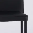 Scaun de living modern din piele ecologica si metal Made in Italy - Michaela Viadurini