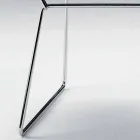 Scaun modern din oțel cu scaun din piele de lux Made in Italy - Beniamino Viadurini