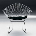 Scaun modern din oțel cu scaun din piele de lux Made in Italy - Beniamino