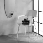 Scaun modern din lemn cu structură metalică vopsită, 4 bucăți - Habibi Viadurini