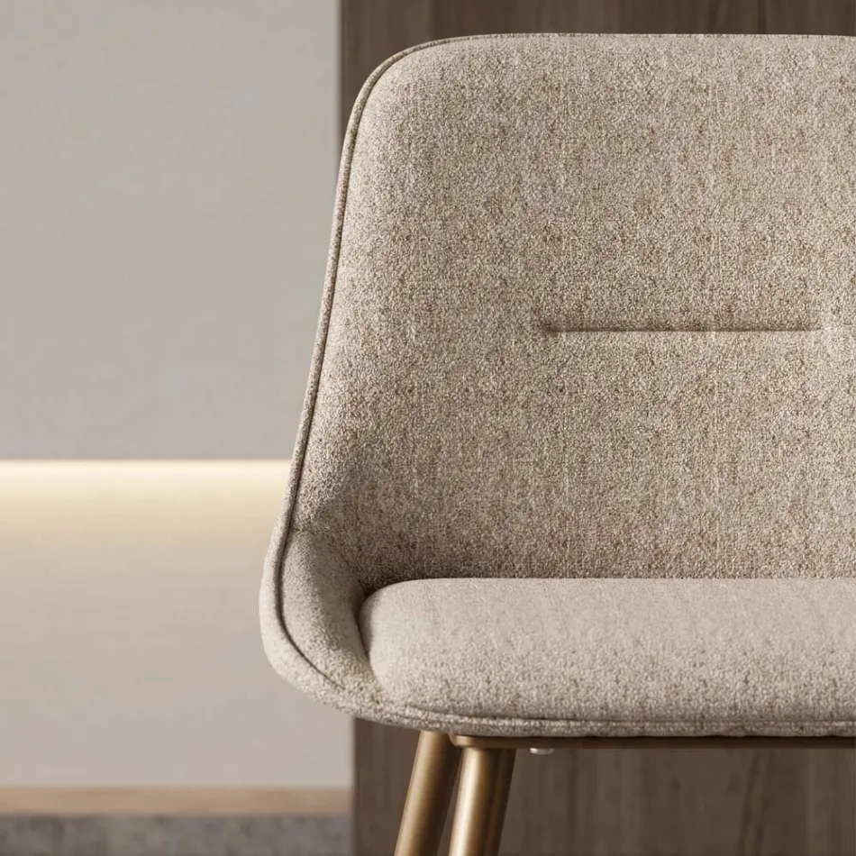 Scaun modern din metal și material textil rezistent la pete, gri porumbel sau antracit - Canova Viadurini