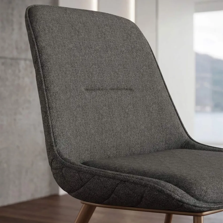 Scaun modern din metal și material textil rezistent la pete, gri porumbel sau antracit - Canova Viadurini