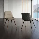 Scaun modern din metal și material textil rezistent la pete, gri porumbel sau antracit - Canova Viadurini
