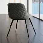 Scaun modern din metal și material textil rezistent la pete, gri porumbel sau antracit - Canova Viadurini