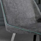 Scaun modern din material textil si picioare triunghiulare fabricat in Italia, Oriella Viadurini