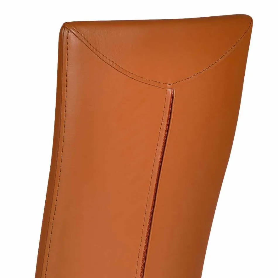 Scaun de design modern, acoperit din piele / piele realizat în Italia Ghada Viadurini