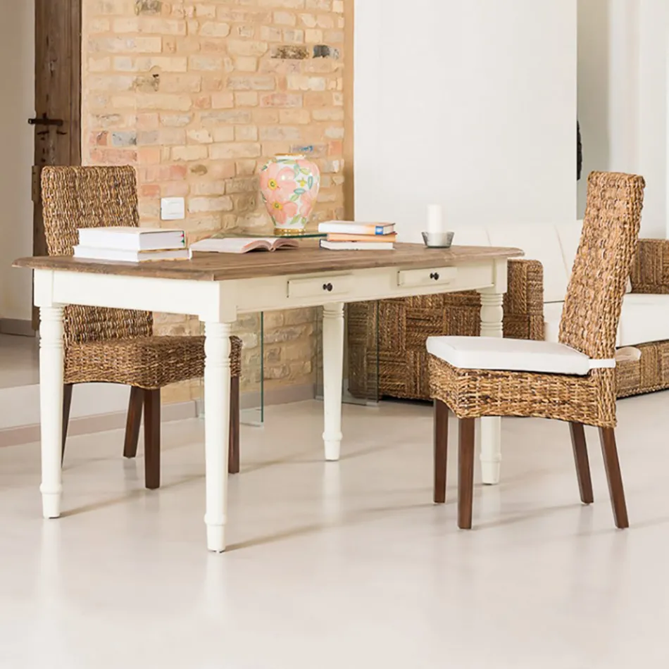 Scaun de exterior in Banana Weaving cu perna de scaun - Safari Viadurini