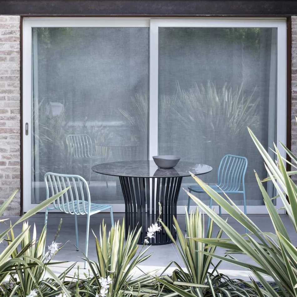 Scaun metalic stivuibil pentru exterior Made in Italy 2 piese - Simply Viadurini