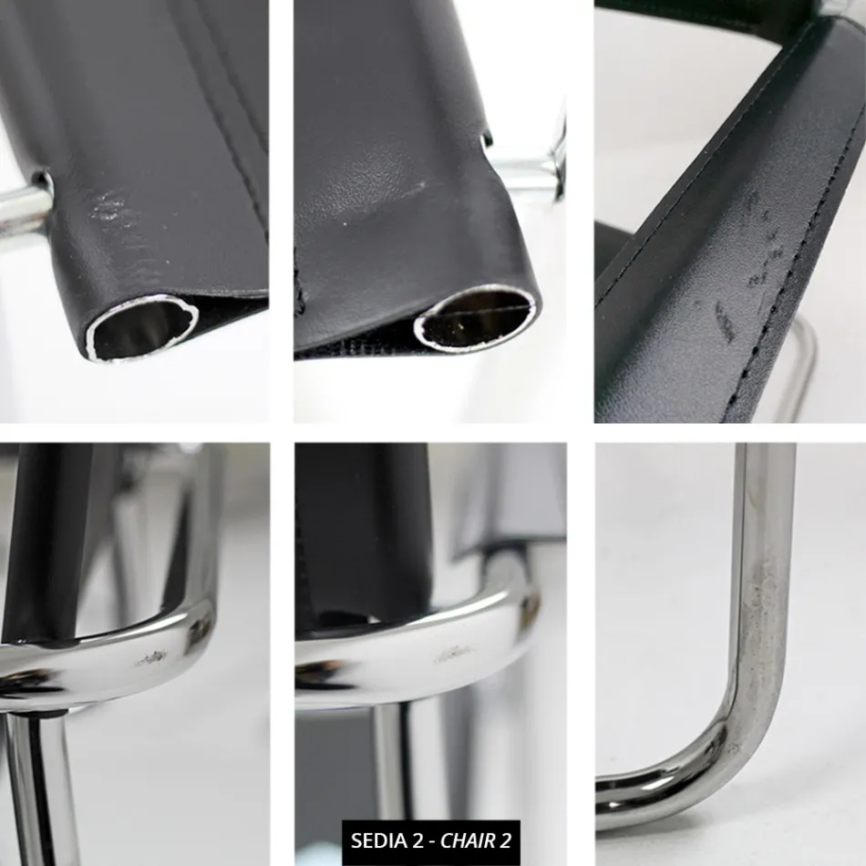 Scaun de sală de conferințe sau ședințe din piele neagră și metal – Cirillo1/2 Viadurini