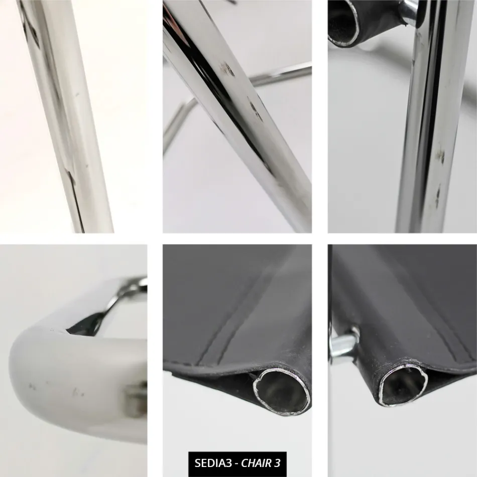 Scaun de sală de conferințe sau ședințe din piele neagră și metal – Cirillo3/4 Viadurini