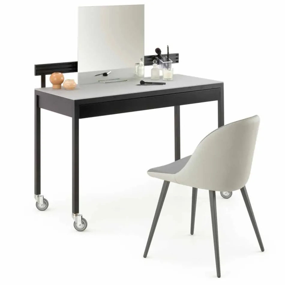 Scaun de sufragerie cu scaun din piele ecologică Fabricat în Italia, 2 bucăți - Nobelio Viadurini