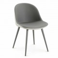 Scaun de sufragerie cu scaun din piele ecologică Fabricat în Italia, 2 bucăți - Nobelio