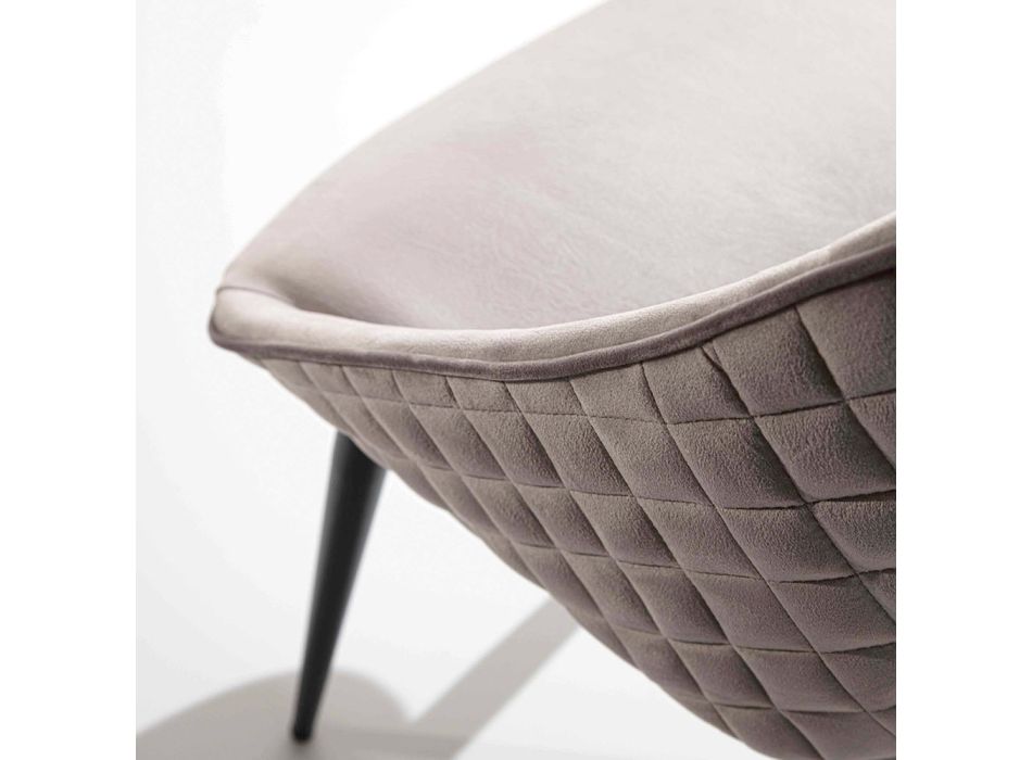 Scaun de sufragerie cu scaun acoperit în catifea sau piele ecologică - Alida Viadurini