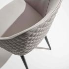 Scaun de sufragerie cu scaun acoperit în catifea sau piele ecologică - Alida Viadurini