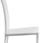 Scaun de sufragerie de designer imbracat in piele Made in Italy - Sissy Viadurini