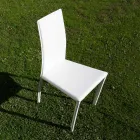 Scaun de sufragerie de designer imbracat in piele Made in Italy - Sissy Viadurini