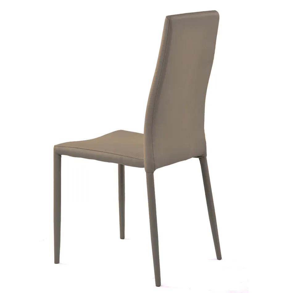 Scaun de sufragerie stivuibil din piele sintetica din 4 piese - Siberia Viadurini