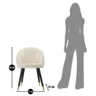 Scaun de sufragerie din lemn cu scaun acoperit din țesătură - Latina Viadurini