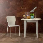 Scaun de sufragerie din metal tapițat în piele, 4 bucăți - Titty Viadurini