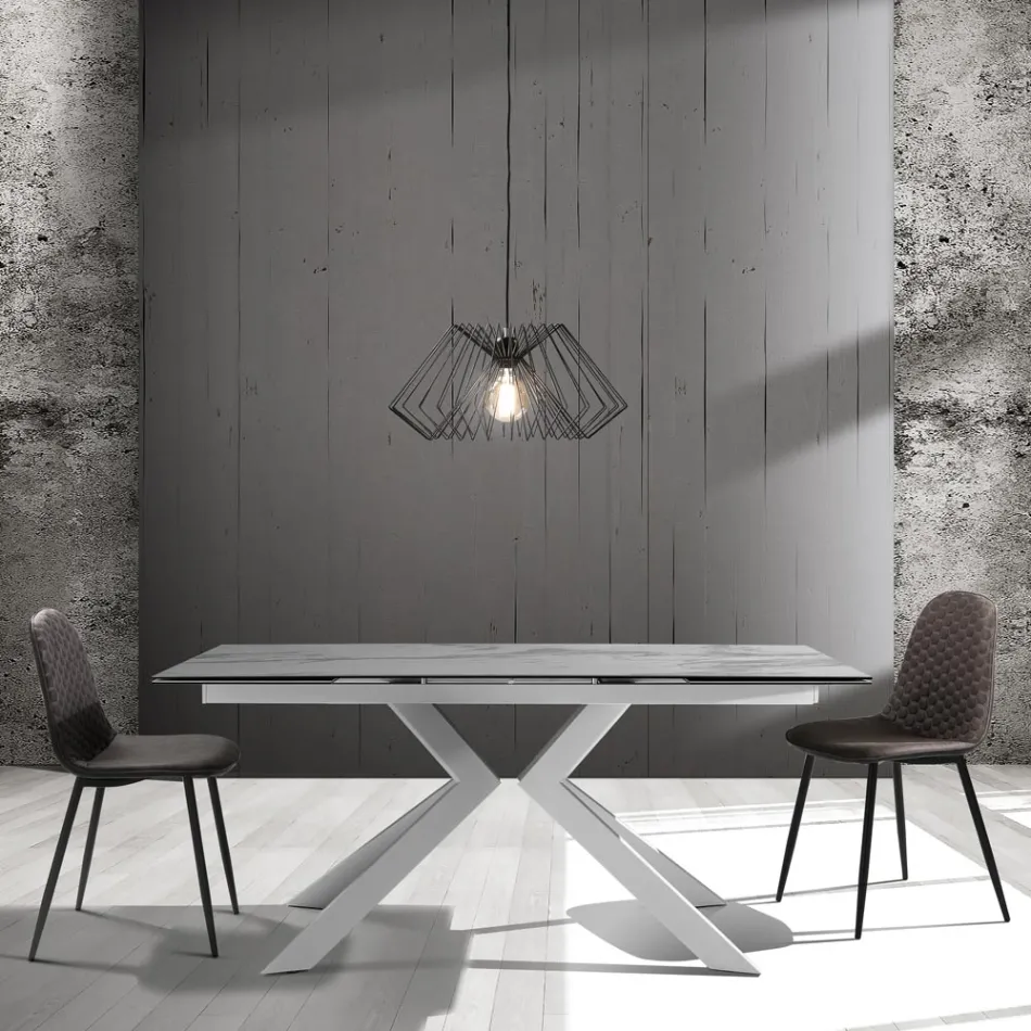 Scaun de sufragerie din microfibra si metal negru mat 4 piese - Jake Viadurini