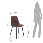 Scaun de sufragerie din microfibra si metal negru mat 4 piese - Jake Viadurini