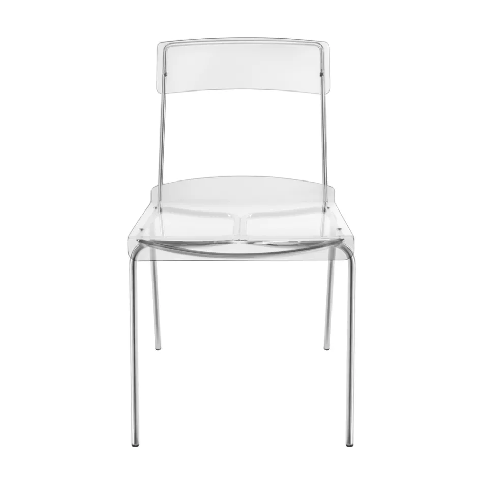 Scaun de sufragerie din plexiglas Made in Italy 2 piese - Charlotte Viadurini