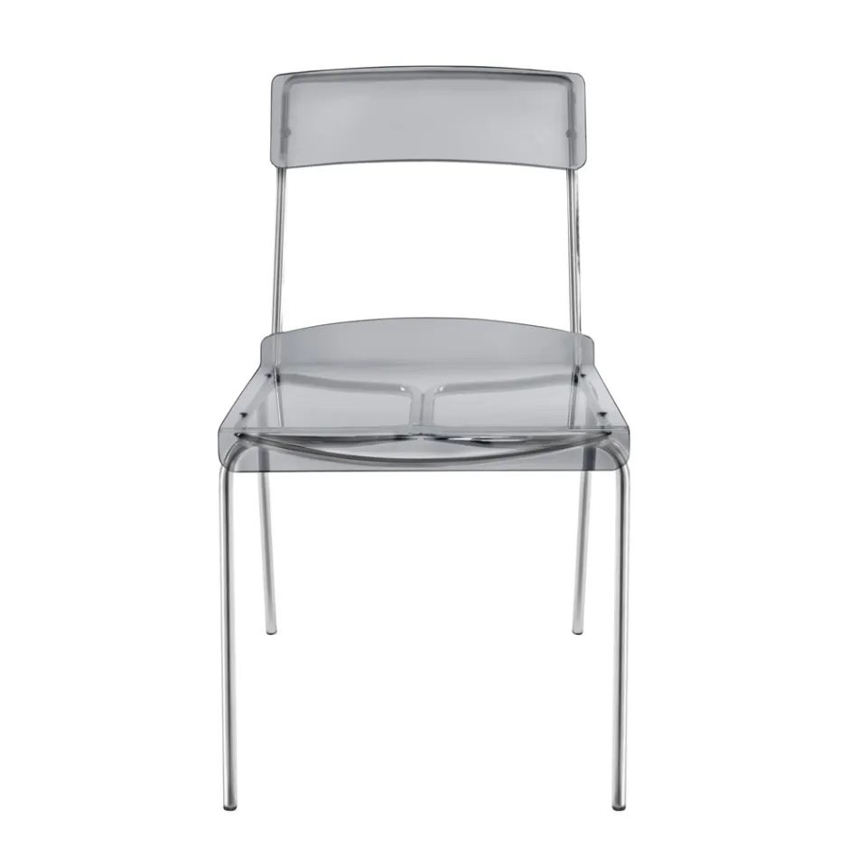 Scaun de sufragerie din plexiglas Made in Italy 2 piese - Charlotte Viadurini