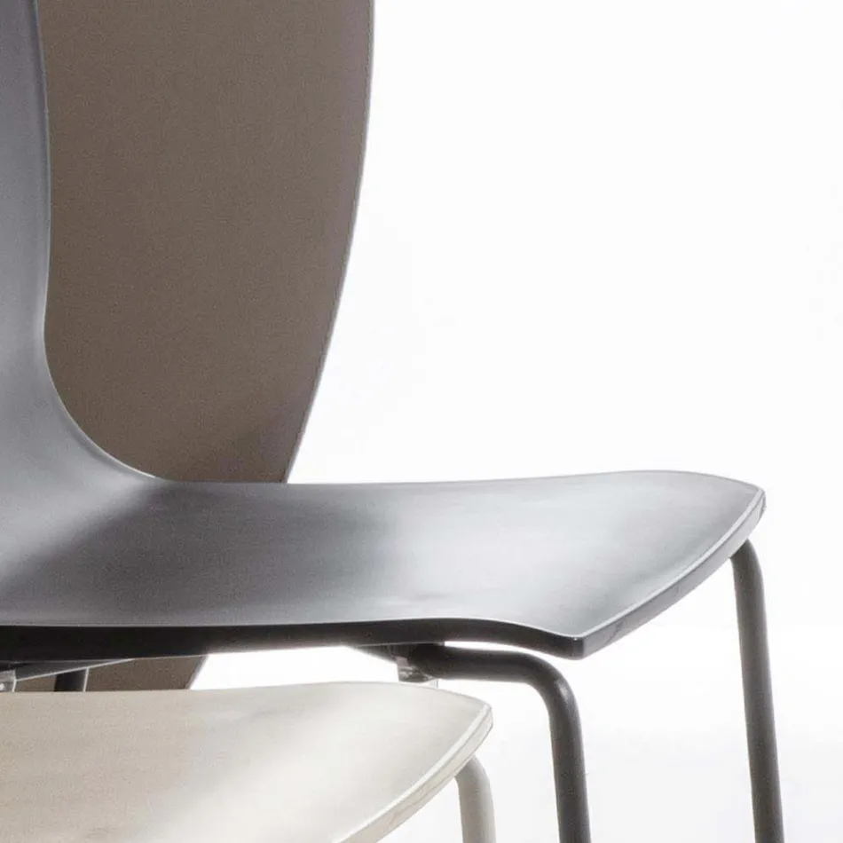 Scaun de sufragerie din polipropilenă cu bază metalică, 4 bucăți - Alina Viadurini