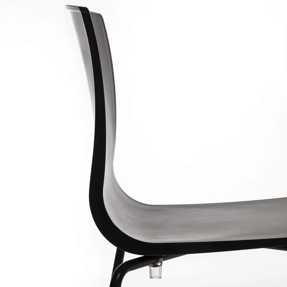 Scaun de sufragerie din polipropilenă cu bază metalică, 4 bucăți - Alina Viadurini