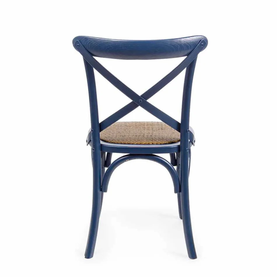 Scaun de sufragerie din Rattan și lemn Design clasic Homemotion - Meridia Viadurini