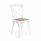 Scaun de sufragerie din Rattan și lemn Design clasic Homemotion - Meridia Viadurini