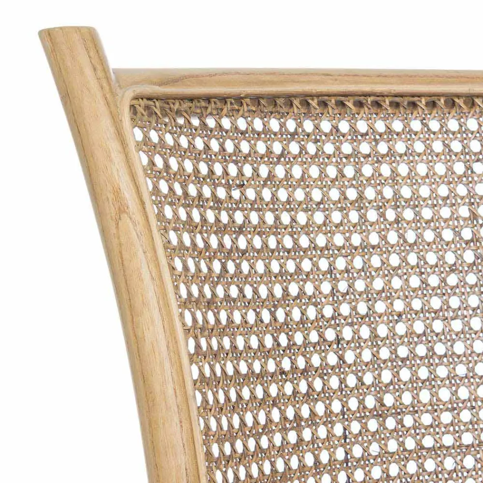 Scaun de sufragerie din Rattan și lemn Design clasic Homemotion - Meridia Viadurini