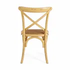 Scaun de sufragerie din Rattan și lemn Design clasic Homemotion - Meridia Viadurini