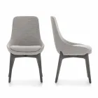 Scaun din sufragerie din stofă cu bază din lemn Fabricat în Italia - Cocos Viadurini