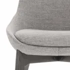 Scaun din sufragerie din stofă cu bază din lemn Fabricat în Italia - Cocos Viadurini