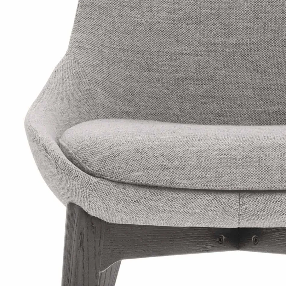 Scaun din sufragerie din stofă cu bază din lemn Fabricat în Italia - Cocos Viadurini