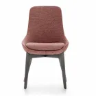 Scaun din sufragerie din stofă cu bază din lemn Fabricat în Italia - Cocos Viadurini